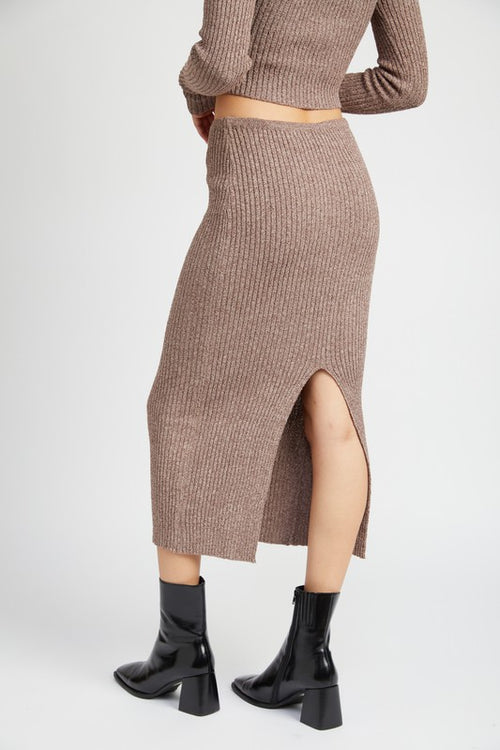 MAXI KNIT SKIRT WITH BACK SLIT