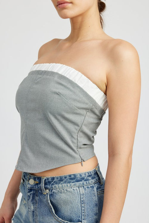 CONTRASTED TUBE TOP