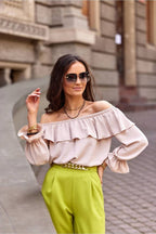 Spanish Elegance Off-Shoulder Top