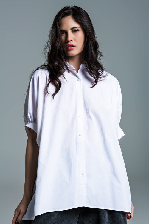 OVERSIZED BLOUSE WITH SHORT SLEEVES